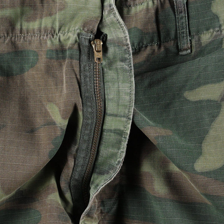 Genuine US military surplus camouflage pattern woodland camo military cargo pants, made in the USA, large-regular size (equivalent to men's W37). cotton green type Vintage Second Hand