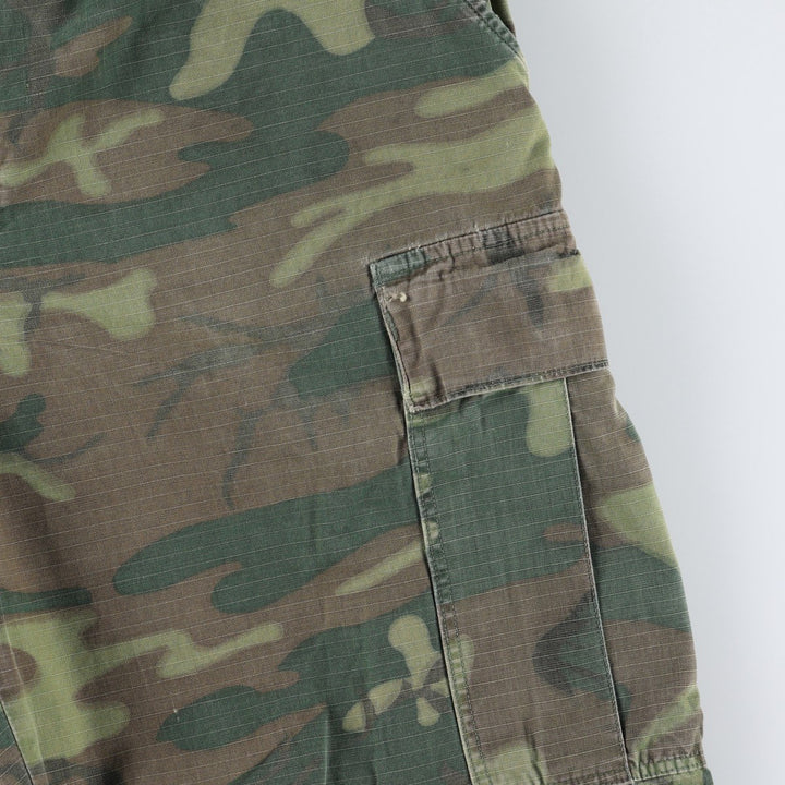 Genuine US military surplus camouflage pattern woodland camo military cargo pants, made in the USA, large-regular size (equivalent to men's W37). cotton green type Vintage Second Hand