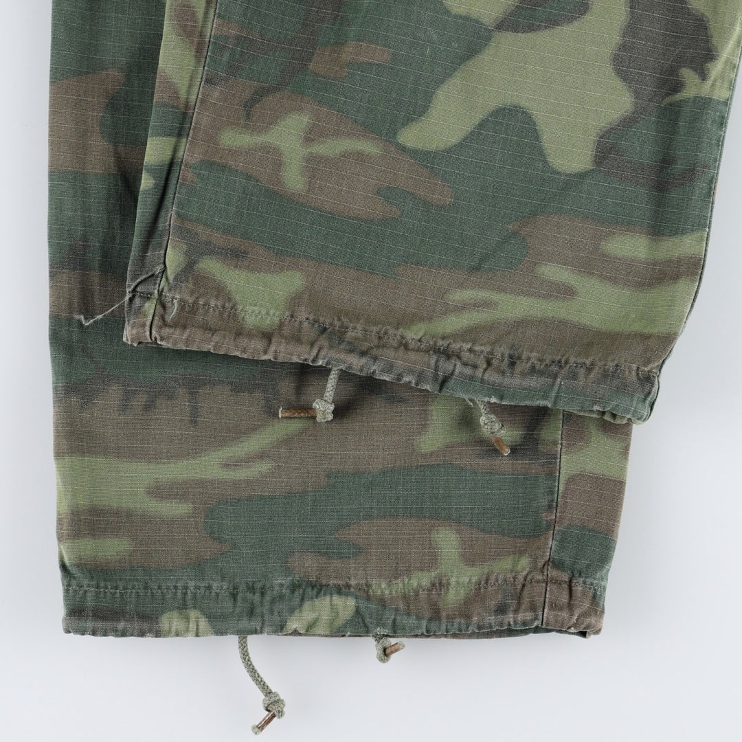 Genuine US military surplus camouflage pattern woodland camo military cargo pants, made in the USA, large-regular size (equivalent to men's W37). cotton green type Vintage Second Hand
