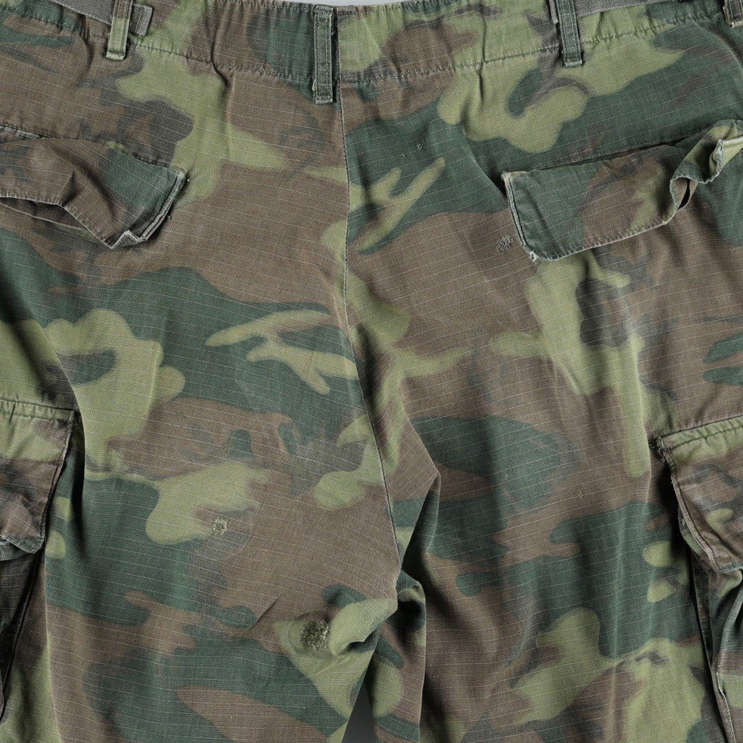 Genuine US military surplus camouflage pattern woodland camo military cargo pants, made in the USA, large-regular size (equivalent to men's W37). cotton green type Vintage Second Hand