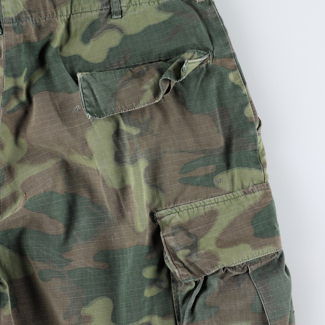 Genuine US military surplus camouflage pattern woodland camo military cargo pants, made in the USA, large-regular size (equivalent to men's W37). cotton green type Vintage Second Hand
