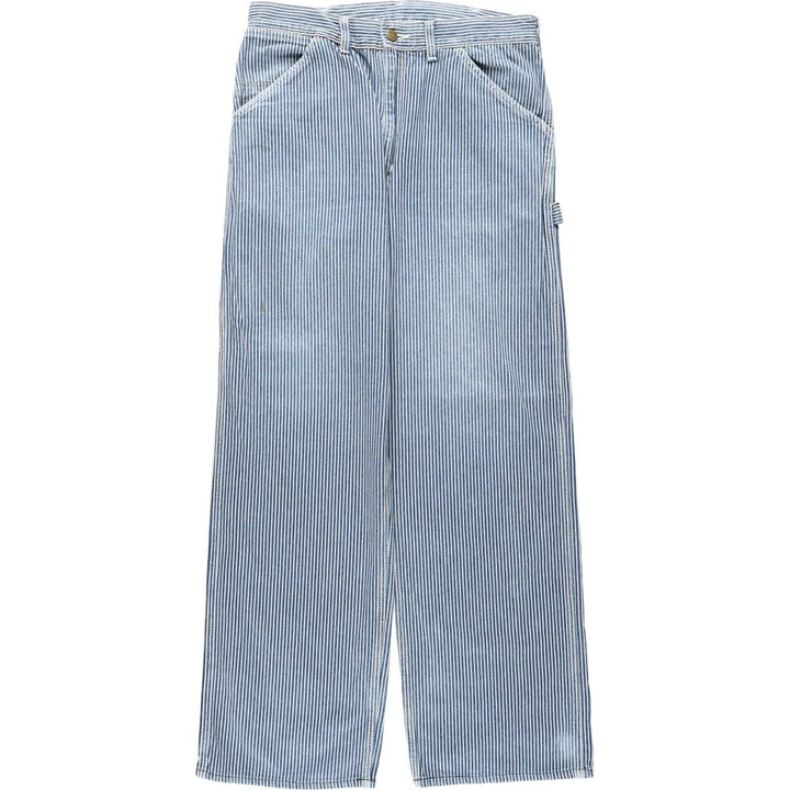 Carhartt hickory stripe denim painter pants, men's size W32 (approx.) unclear blue type Vintage Second Hand