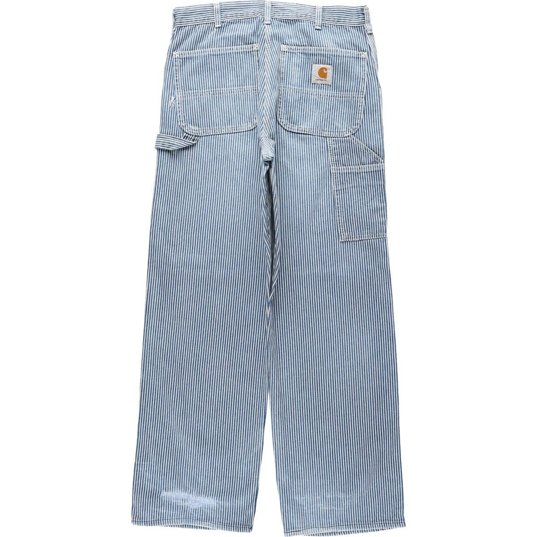 Carhartt hickory stripe denim painter pants, men's size W32 (approx.) unclear blue type Vintage Second Hand