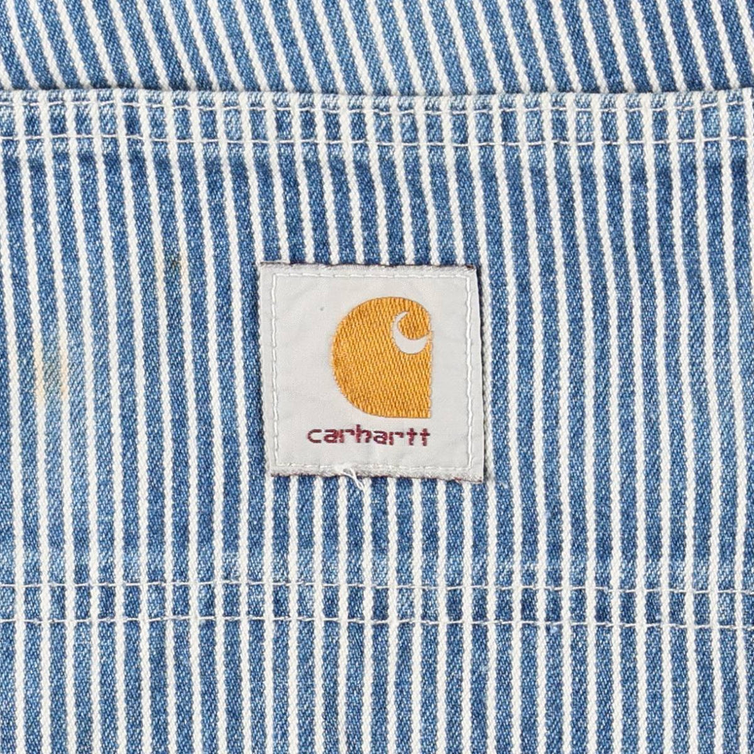 Carhartt hickory stripe denim painter pants, men's size W32 (approx.) unclear blue type Vintage Second Hand