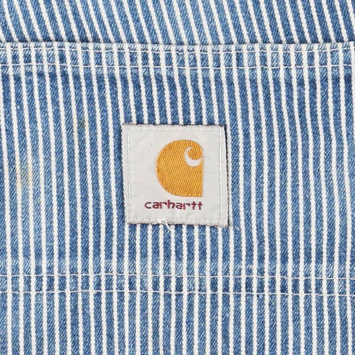 Carhartt hickory stripe denim painter pants, men's size W32 (approx.) unclear blue type Vintage Second Hand