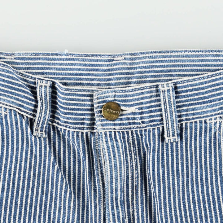 Carhartt hickory stripe denim painter pants, men's size W32 (approx.) unclear blue type Vintage Second Hand