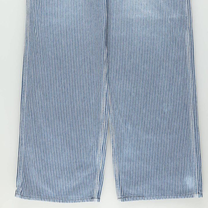 Carhartt hickory stripe denim painter pants, men's size W32 (approx.) unclear blue type Vintage Second Hand
