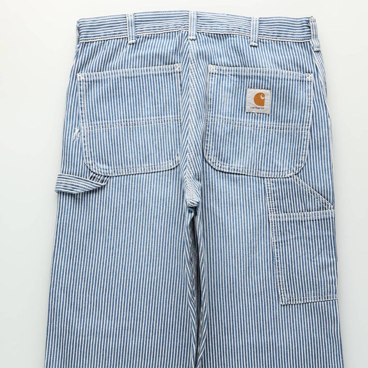 Carhartt hickory stripe denim painter pants, men's size W32 (approx.) unclear blue type Vintage Second Hand