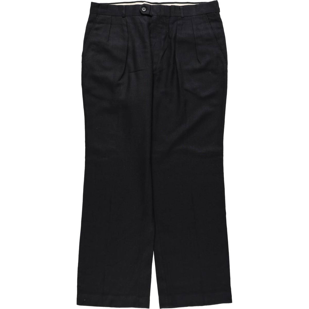 1990'S Christopher Hayes Two-Pleat Slacks, Made in USA, Men's Size W36 (approx.), Vintage unclear black type Vintage Second Hand