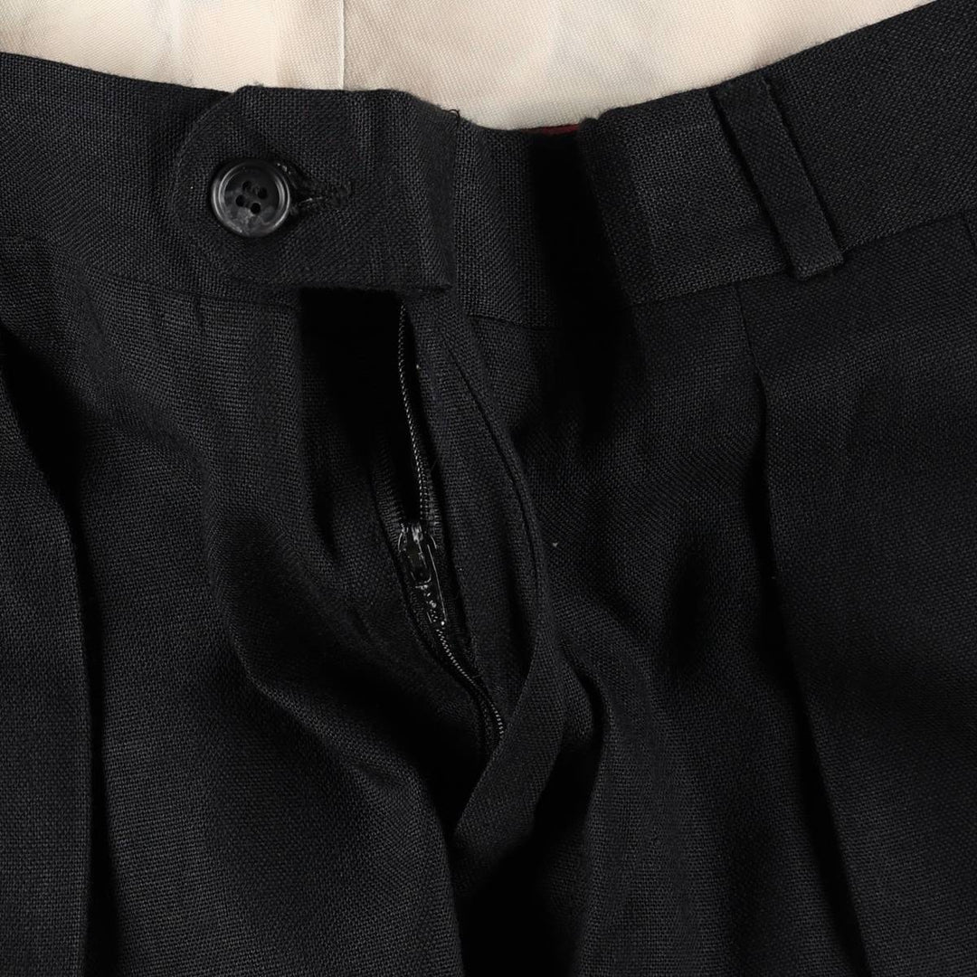 1990'S Christopher Hayes Two-Pleat Slacks, Made in USA, Men's Size W36 (approx.), Vintage unclear black type Vintage Second Hand