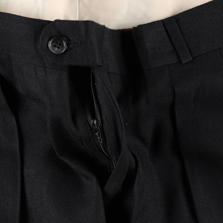1990'S Christopher Hayes Two-Pleat Slacks, Made in USA, Men's Size W36 (approx.), Vintage unclear black type Vintage Second Hand