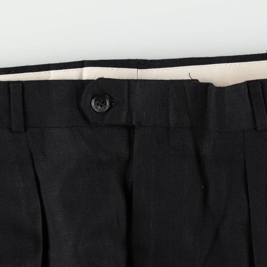1990'S Christopher Hayes Two-Pleat Slacks, Made in USA, Men's Size W36 (approx.), Vintage unclear black type Vintage Second Hand