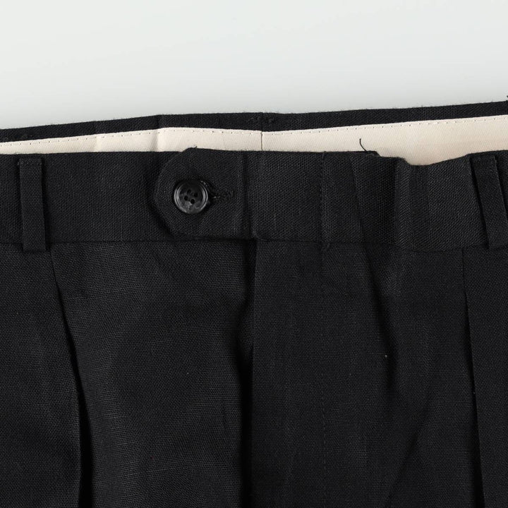 1990'S Christopher Hayes Two-Pleat Slacks, Made in USA, Men's Size W36 (approx.), Vintage unclear black type Vintage Second Hand