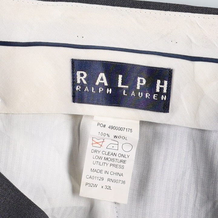 Ralph Lauren RALPH Two-pleat Wool Pants Slacks Men's Size W32 wool Charcoal Vintage Second Hand