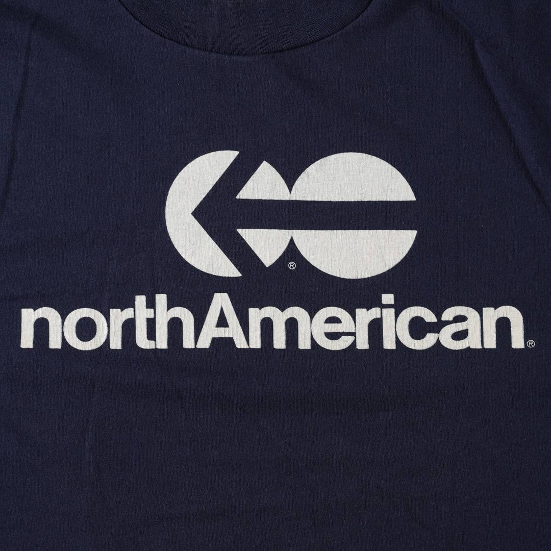 90'S Fruit of the Loom NORTHAMERICAN Advertising T-Shirt, Made in USA, Men's Size L (approx.), Vintage cotton navy blue type Vintage Second Hand