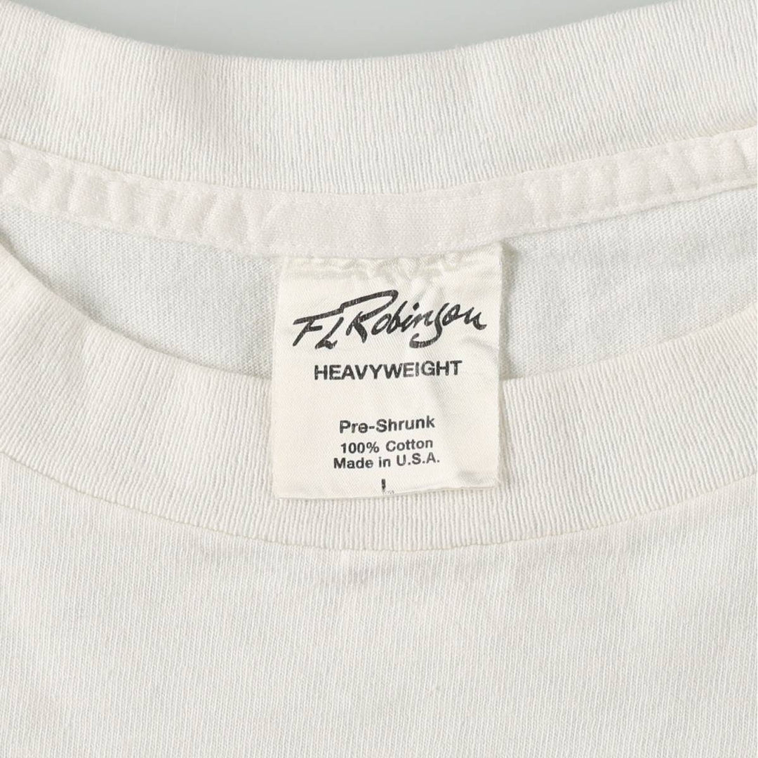 90'S FL Robinson FORREST GUMP Movie T-Shirt, Made in USA, Men's Size L (approx.), Vintage cotton white type Vintage Second Hand