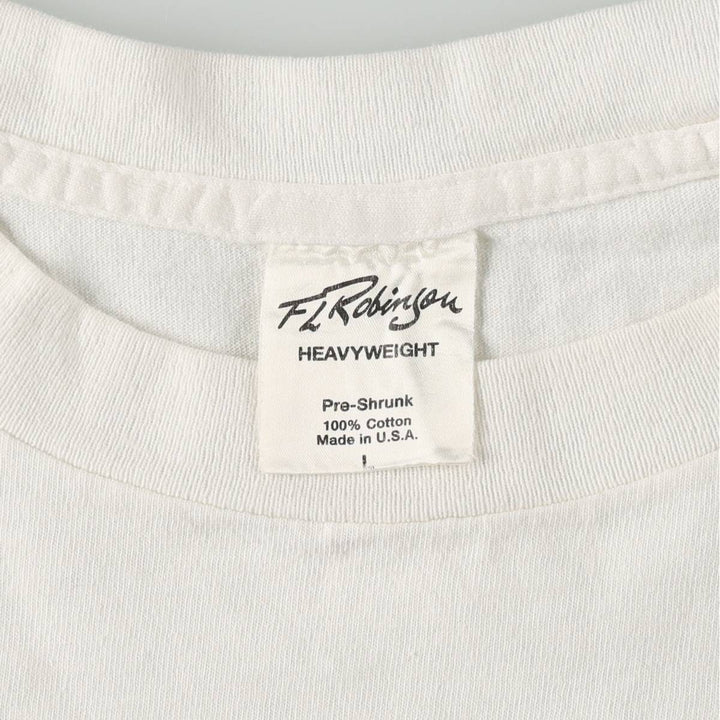 90'S FL Robinson FORREST GUMP Movie T-Shirt, Made in USA, Men's Size L (approx.), Vintage cotton white type Vintage Second Hand