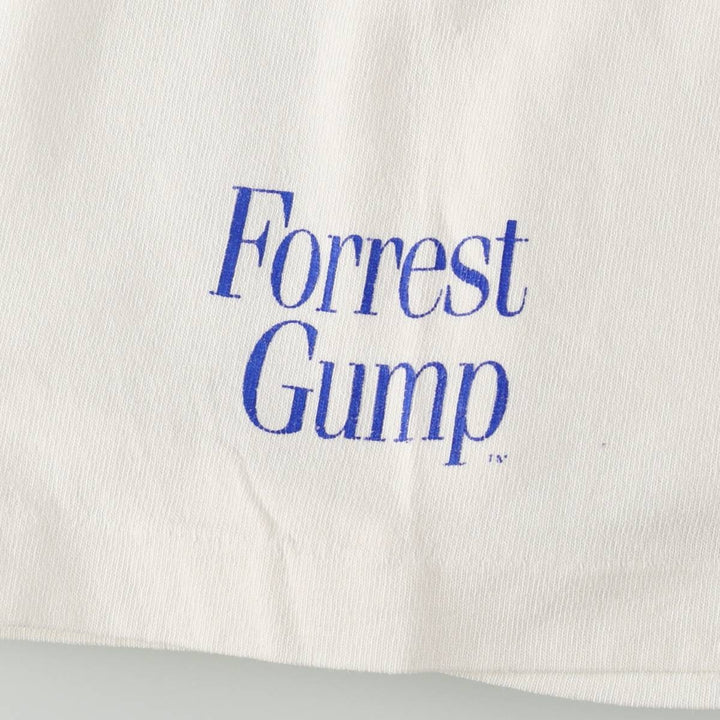 90'S FL Robinson FORREST GUMP Movie T-Shirt, Made in USA, Men's Size L (approx.), Vintage cotton white type Vintage Second Hand