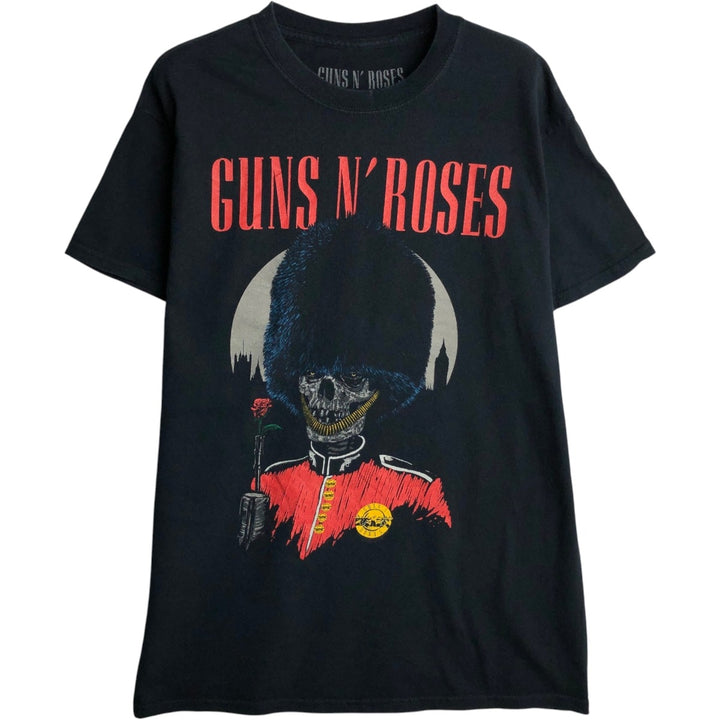 GUNS N' ROSES Guns N' Roses Band T-shirt Band Tee Men's M size cotton black type Vintage Second Hand