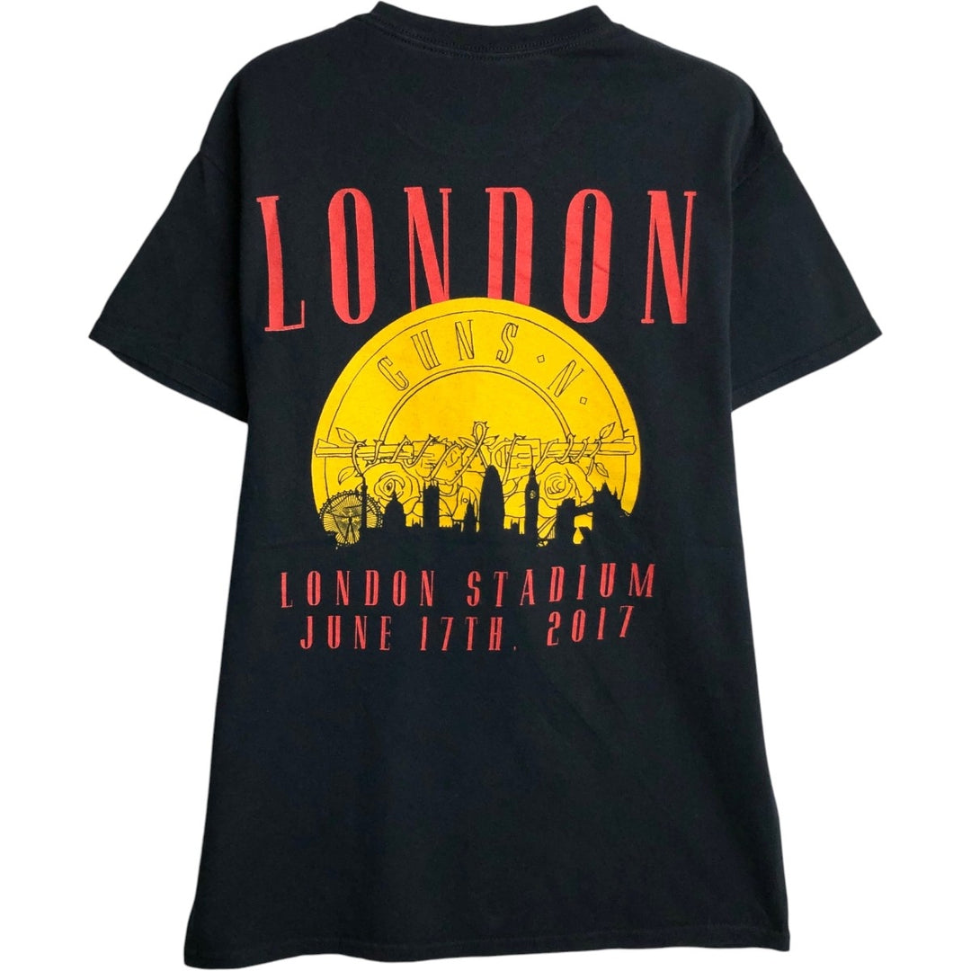 GUNS N' ROSES Guns N' Roses Band T-shirt Band Tee Men's M size cotton black type Vintage Second Hand