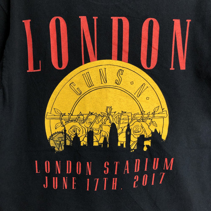 GUNS N' ROSES Guns N' Roses Band T-shirt Band Tee Men's M size cotton black type Vintage Second Hand