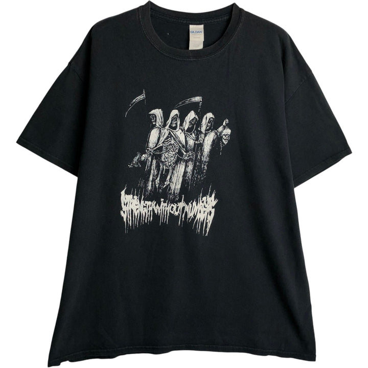 Gildan Printed T-shirt, Men's XL size cotton black type Vintage Second Hand