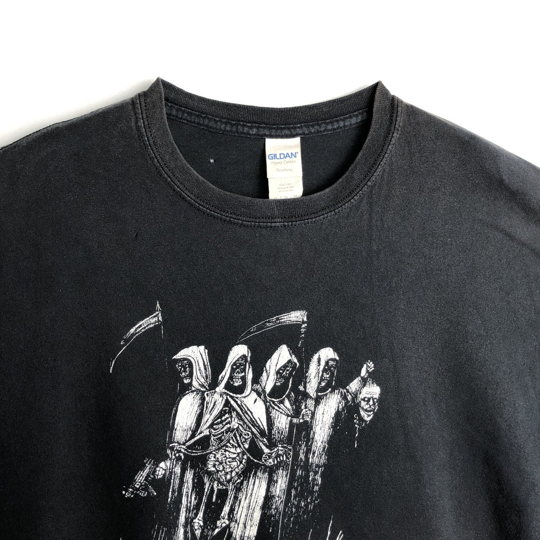Gildan Printed T-shirt, Men's XL size cotton black type Vintage Second Hand