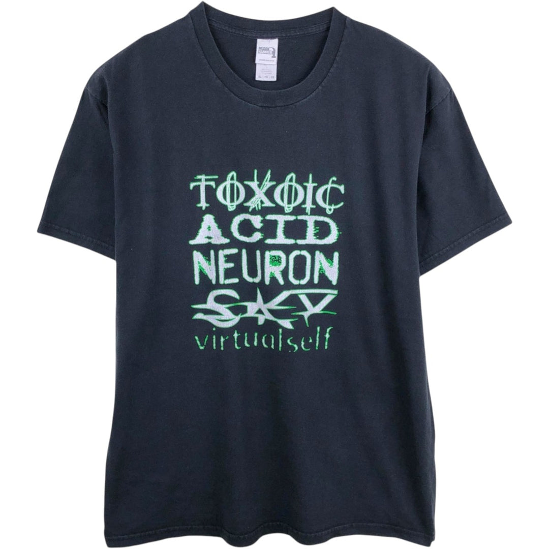 Gildan Toxic Acid Neuron Band T-Shirt (Men's XL equivalent) cotton black type Vintage Second Hand