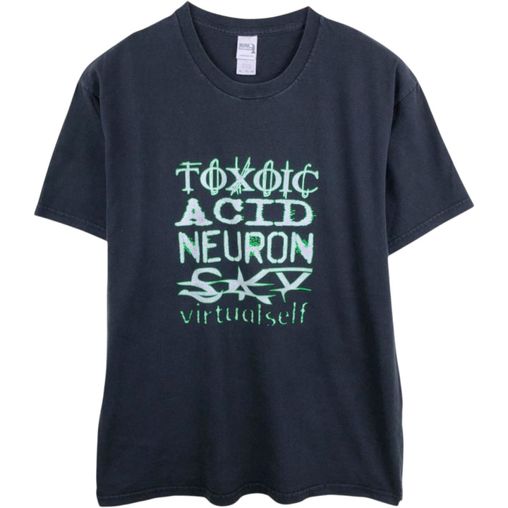 Gildan Toxic Acid Neuron Band T-Shirt (Men's XL equivalent) cotton black type Vintage Second Hand