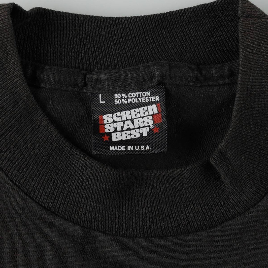90'S Screen Stars Triple XXX Family Restaurant Advertising T-Shirt, Made in USA, Men's Size L (approx.), Vintage cotton black type Vintage Second Hand
