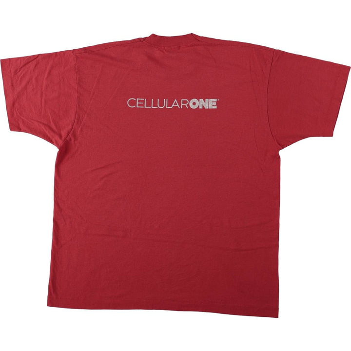 90'S Screen Stars Cellular One Advertising T-Shirt, Made in USA, Men's XL equivalent, Vintage cotton red type Vintage Second Hand