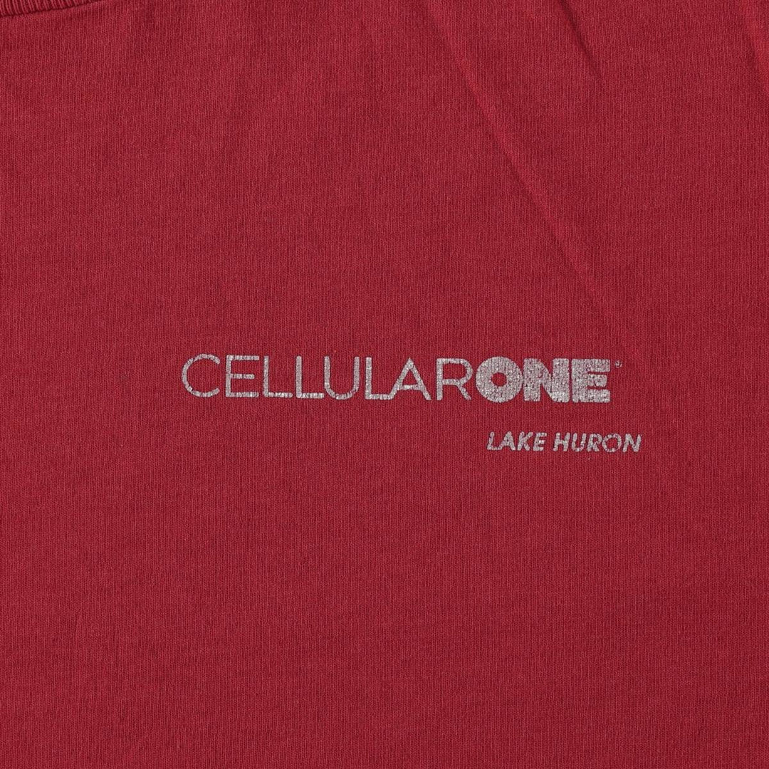 90'S Screen Stars Cellular One Advertising T-Shirt, Made in USA, Men's XL equivalent, Vintage cotton red type Vintage Second Hand