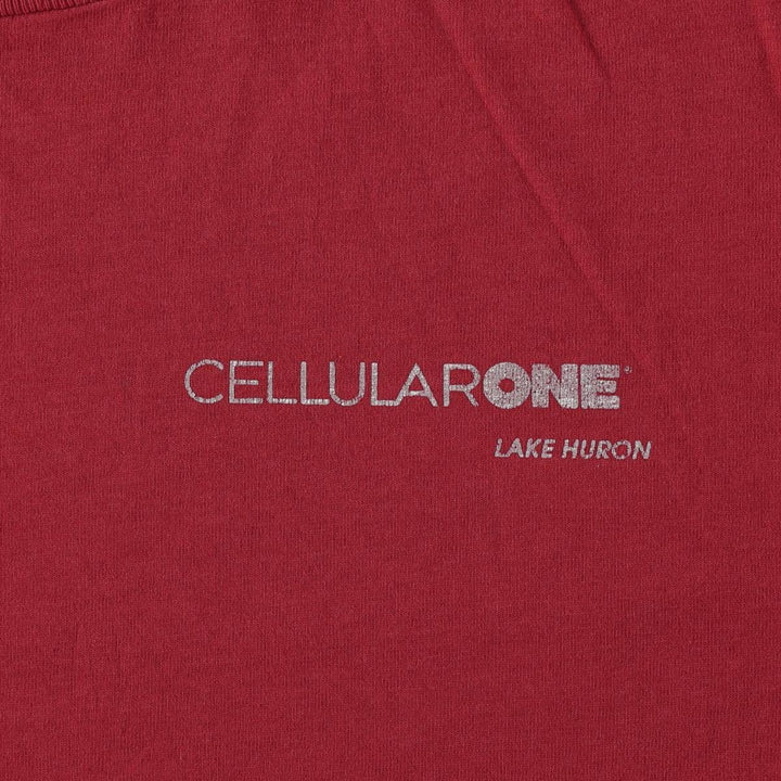 90'S Screen Stars Cellular One Advertising T-Shirt, Made in USA, Men's XL equivalent, Vintage cotton red type Vintage Second Hand