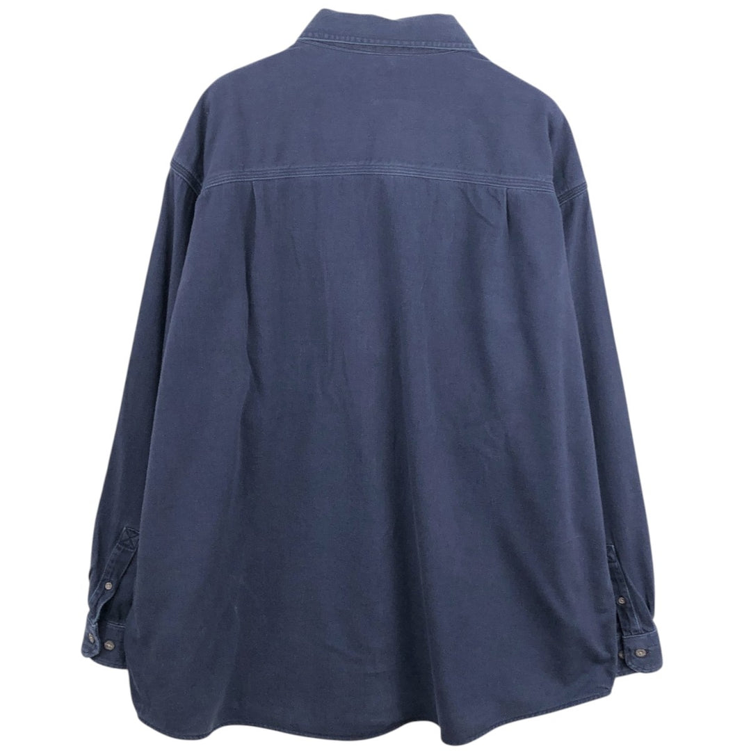 Carhartt FR Series Long-Sleeve Button-Down Work Shirt, Men's Size XXL (approx.) cotton navy blue type Vintage Second Hand