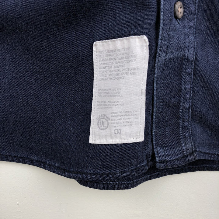 Carhartt FR Series Long-Sleeve Button-Down Work Shirt, Men's Size XXL (approx.) cotton navy blue type Vintage Second Hand