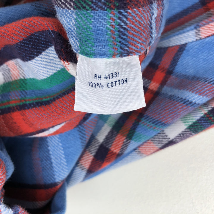 Ralph Lauren POLO RALPH LAUREN Long-Sleeve Light Flannel Check Shirt, Men's Size L (approx.) cotton Blue type light blue Vintage Second Hand