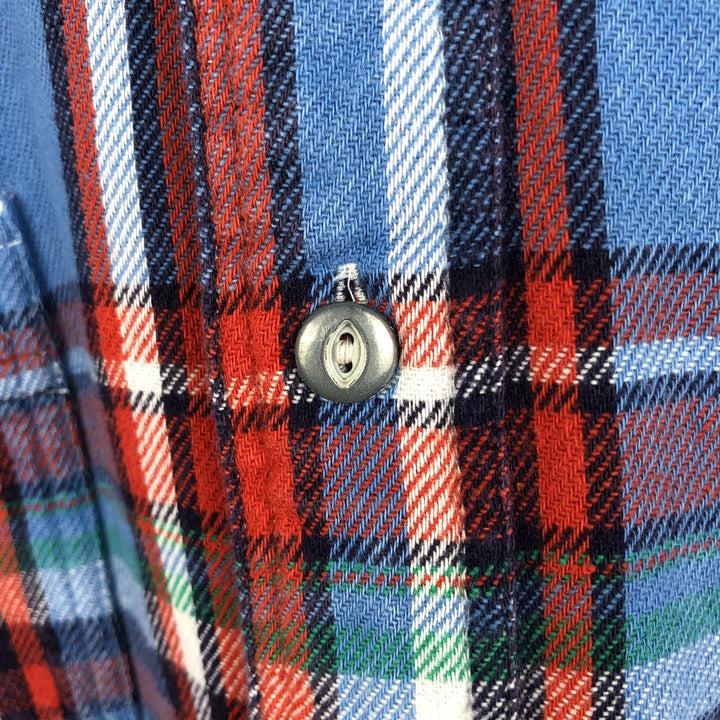 Ralph Lauren POLO RALPH LAUREN Long-Sleeve Light Flannel Check Shirt, Men's Size L (approx.) cotton Blue type light blue Vintage Second Hand