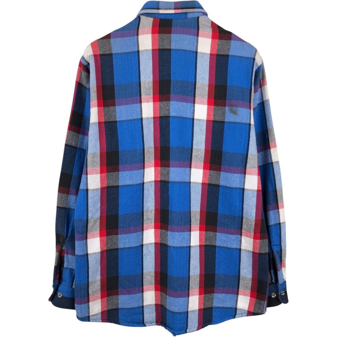 1990'S St. John's Bay BIG MAC Long-Sleeve Heavy Flannel Check Shirt, Men's Size L (approx.), Vintage cotton blue type Vintage Second Hand