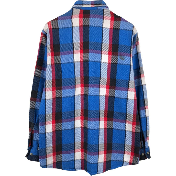 1990'S St. John's Bay BIG MAC Long-Sleeve Heavy Flannel Check Shirt, Men's Size L (approx.), Vintage cotton blue type Vintage Second Hand