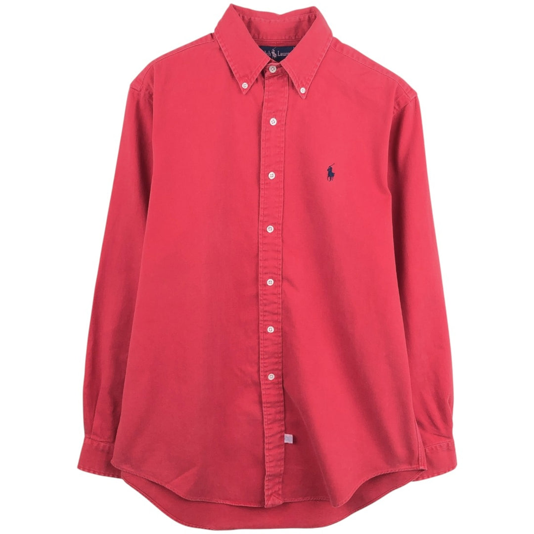 Ralph Lauren long sleeve button down shirt, men's size M cotton red type Vintage Second Hand
