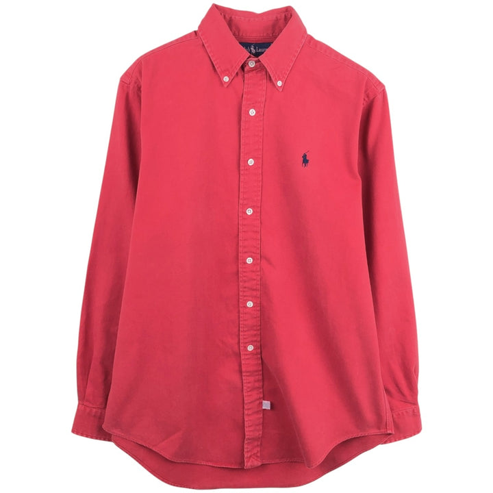 Ralph Lauren long sleeve button down shirt, men's size M cotton red type Vintage Second Hand