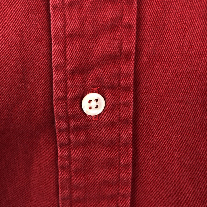 Ralph Lauren long sleeve button down shirt, men's size M cotton red type Vintage Second Hand