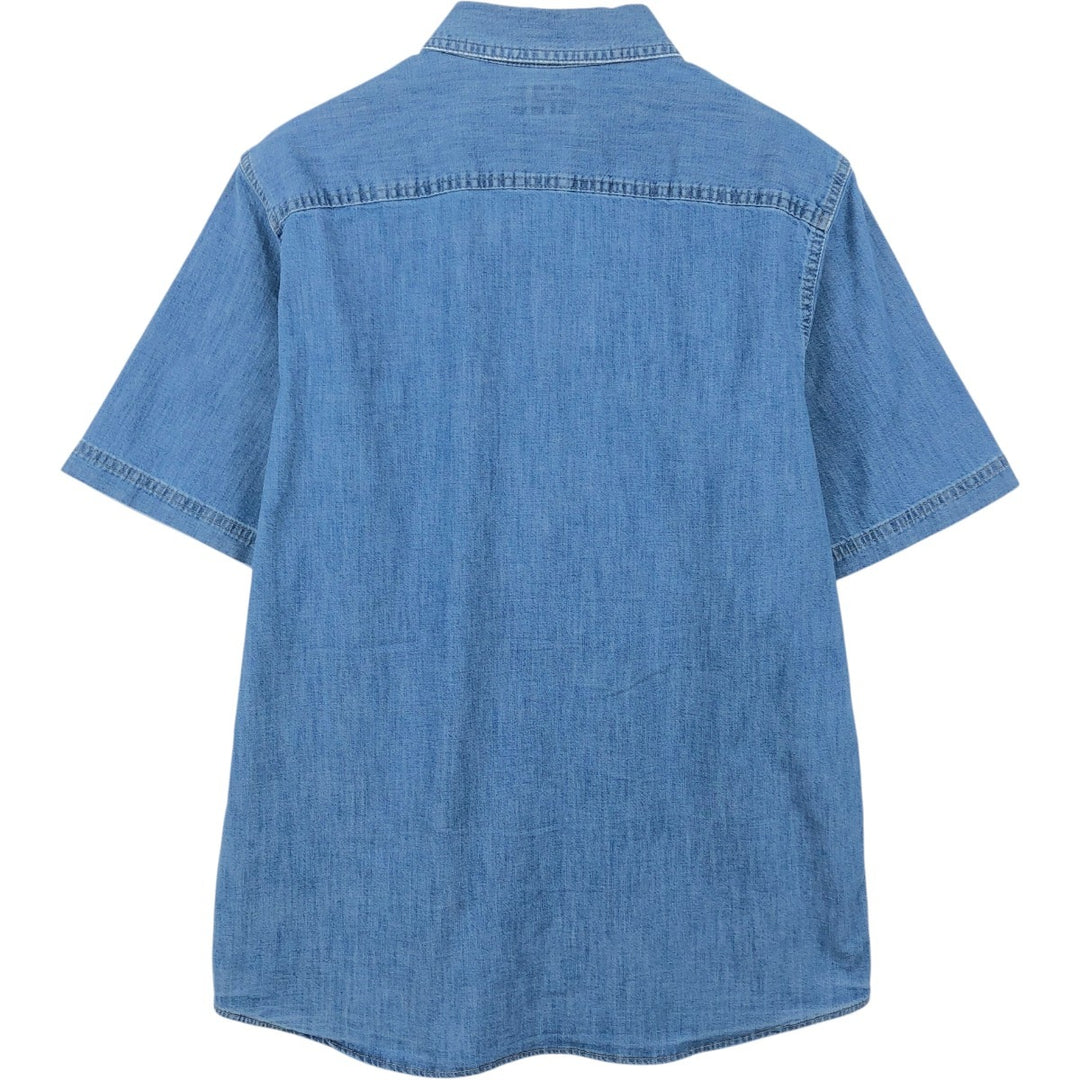 Wrangler Short-Sleeve Work Shirt, Men's Size M (approx.) cotton blue type Vintage Second Hand