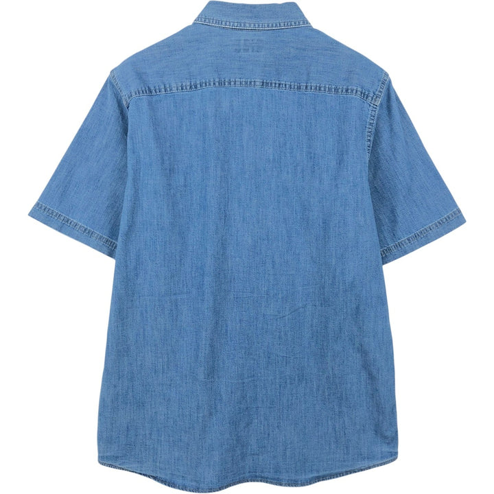 Wrangler Short-Sleeve Work Shirt, Men's Size M (approx.) cotton blue type Vintage Second Hand