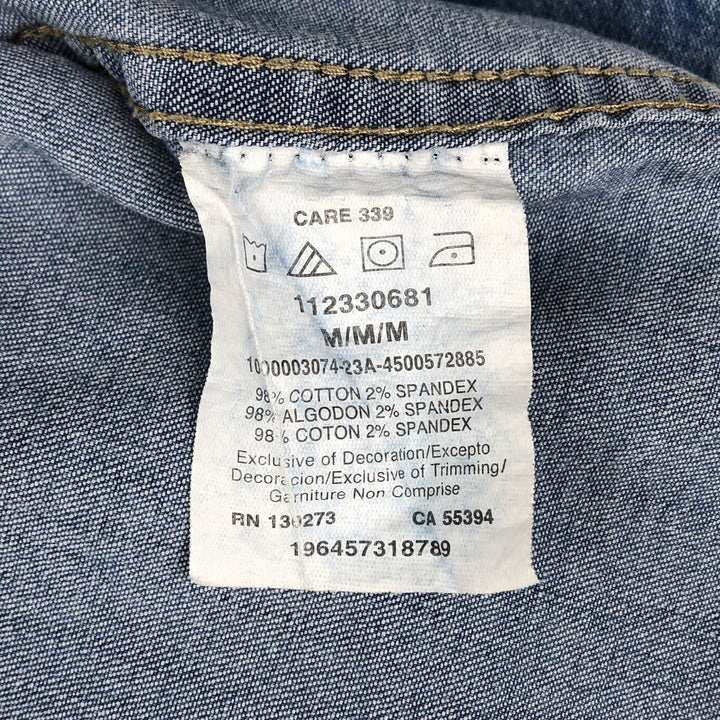 Wrangler Short-Sleeve Work Shirt, Men's Size M (approx.) cotton blue type Vintage Second Hand
