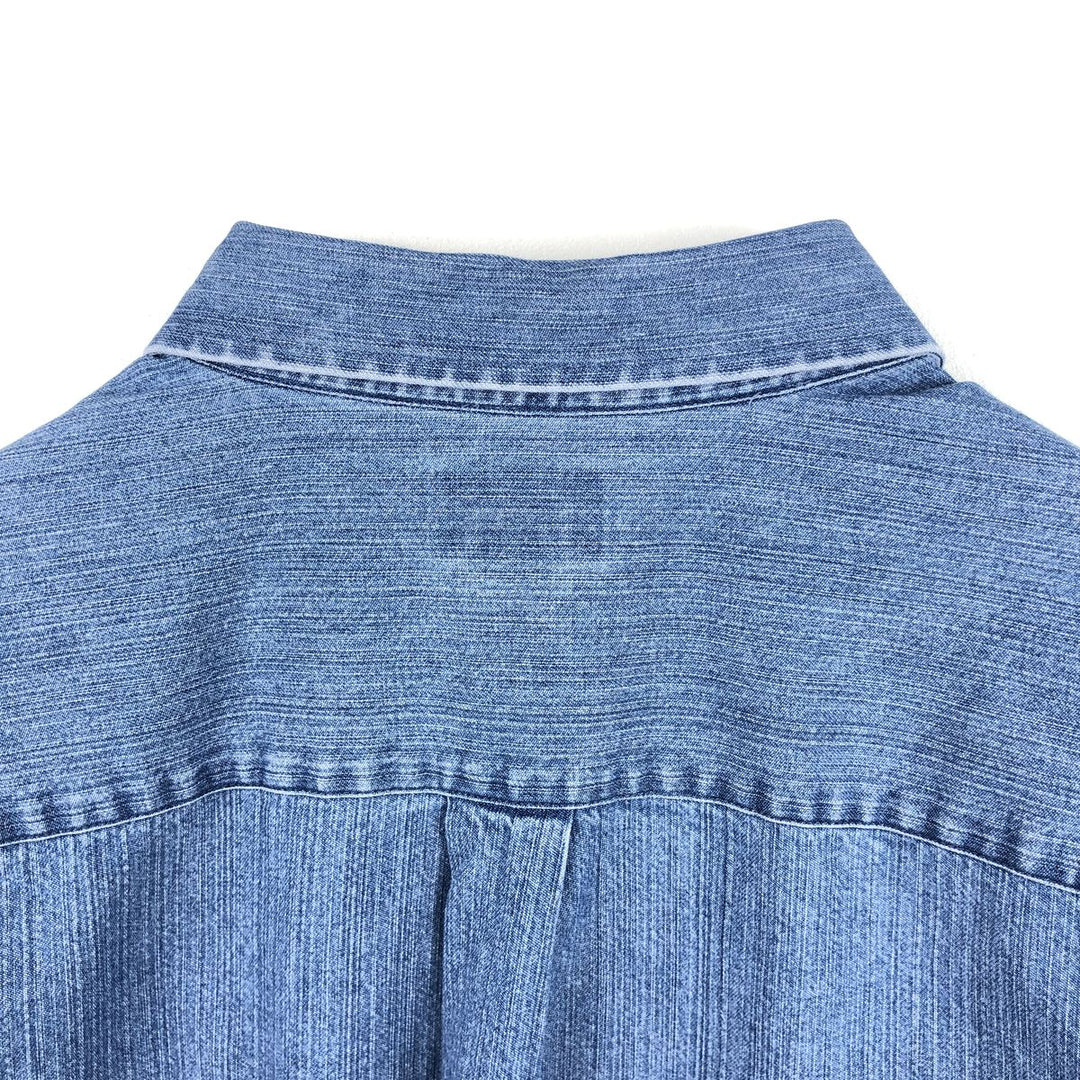 90s-00'S Vintage LLBean Long Sleeve Button-Down Denim Shirt, Men's Size L cotton blue type Vintage Second Hand