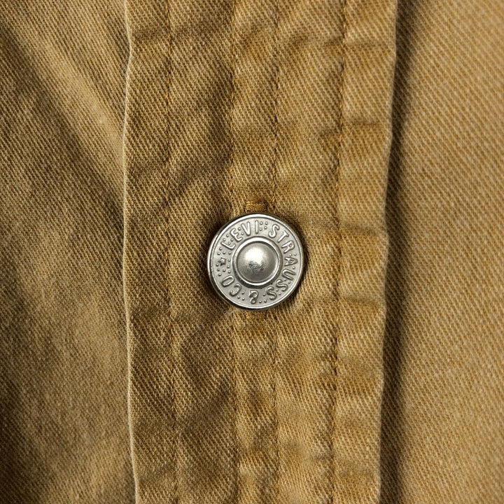 Levi's long-sleeved cotton shirt, women's size L (approx.) cotton ocher yellow type Vintage Second Hand