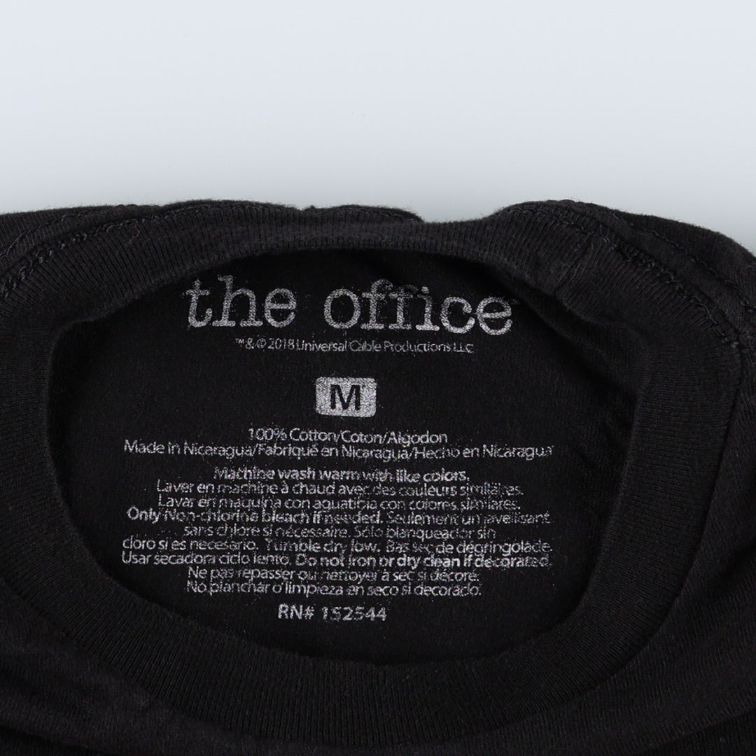 THE Office Threat Level Midnight Movie T-Shirt (Men's Size M) cotton black type Vintage Second Hand