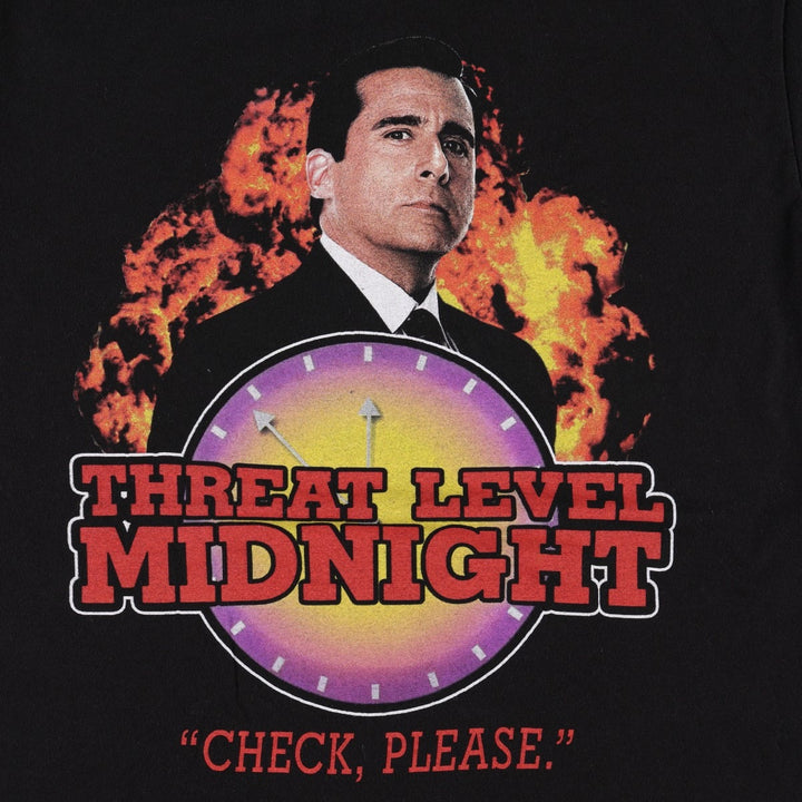 THE Office Threat Level Midnight Movie T-Shirt (Men's Size M) cotton black type Vintage Second Hand