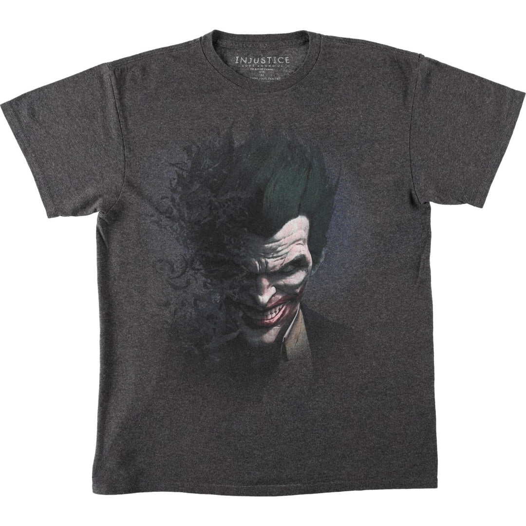 INJUSTICE BATMAN Joker Movie T-Shirt (Men's Size M) cotton Charcoal Vintage Second Hand